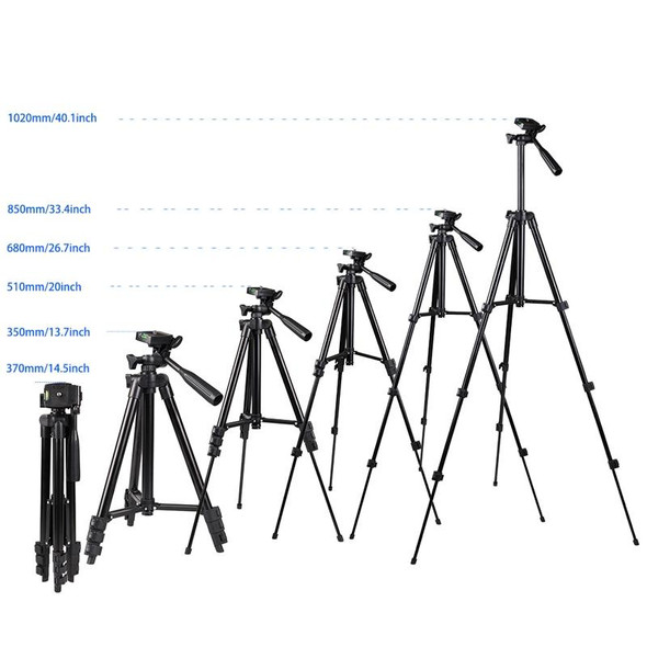 Portable Aluminum DSLR Camera Live Tripod Photography Retractable Landing Bracket, Specification: 150cm Tripod+Clip+Bag+Controller+Adaptor