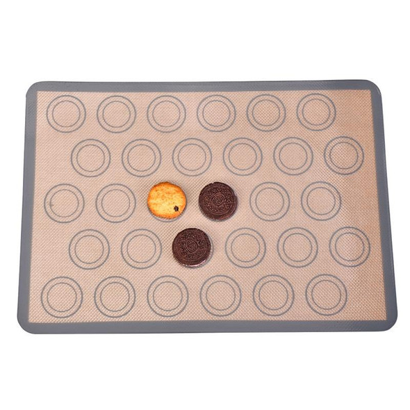 High Temperature Resistant Silicone Baking Mat Macaron Puff Oven Mat(Gray 30 Circle)