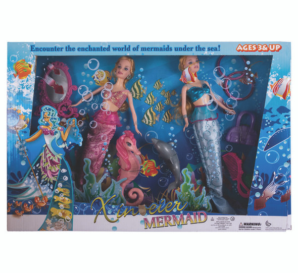 Fashion Doll Mermaid Twins Set 9 Piece