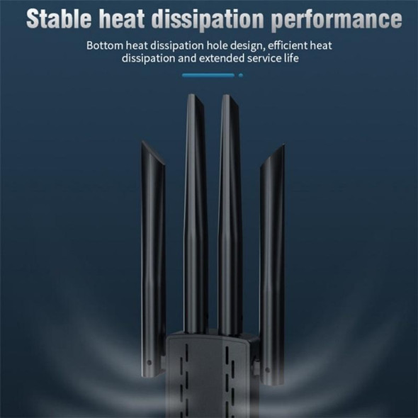 A07 4-Antennas Dual-Band Driver-Free USB3.0 High-Speed Wireless Computer Network Adapter