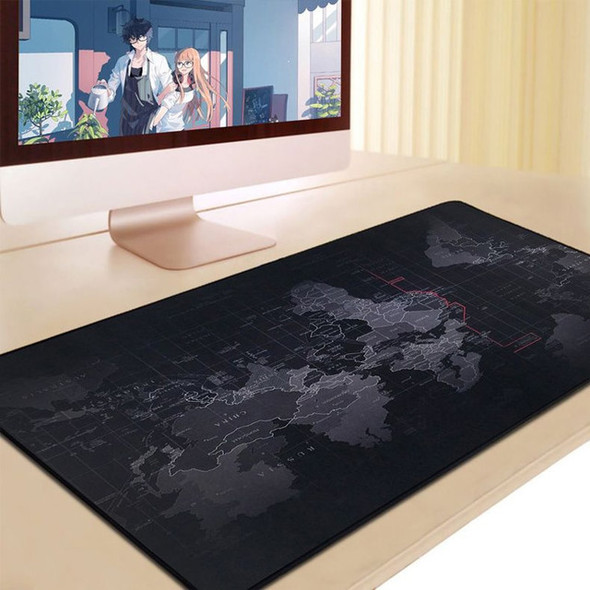 Non-Slip Desk Pad with World Map & AK47 Design - 40x90cm