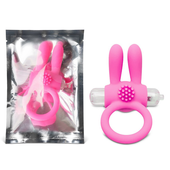 Silicone Rabbit Vibrating Cock Ring - Pink
