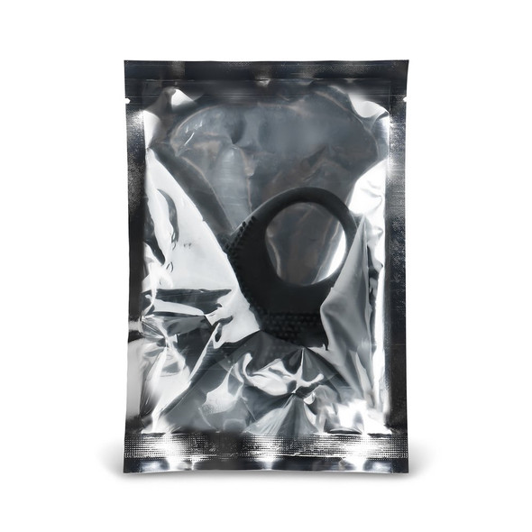 Vibrating Cock Ring with Clitoral Stimulator - Black