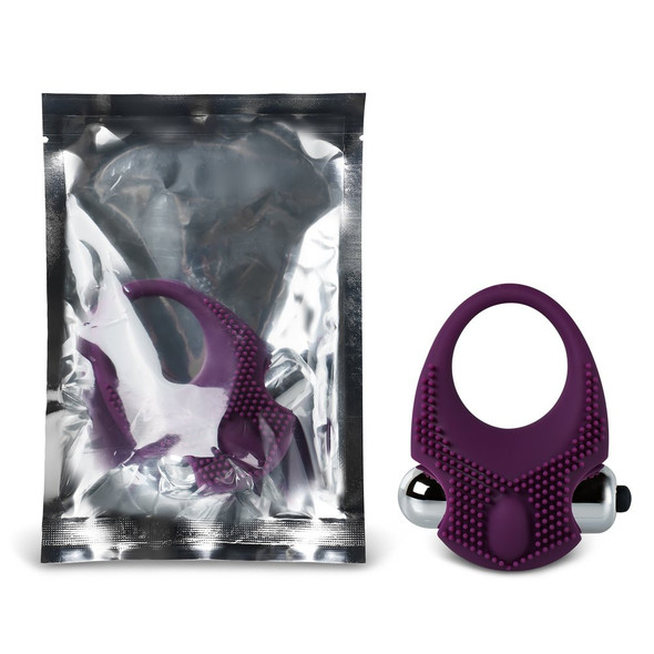 Vibrating Cock Ring with Clitoral Stimulator - Purple