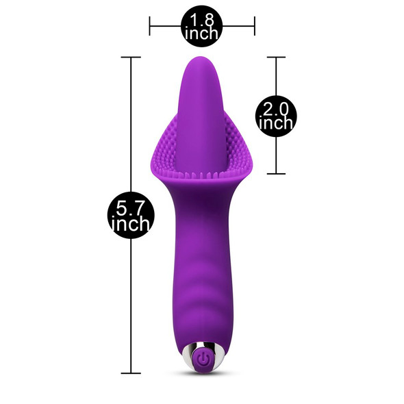 10 Speed Silicone Vibrating Tongue - Purple