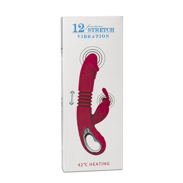 12 Speed Thrusting Rabbit Vibrator with Heating Function - Red