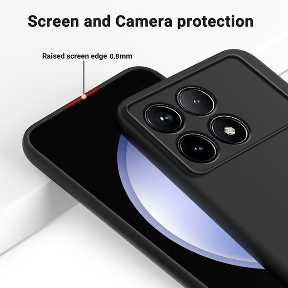 For Xiaomi Poco X6 Pro 5G/Redmi K70E Solid Color Liquid Silicone Dropproof  Full Coverage Phone
