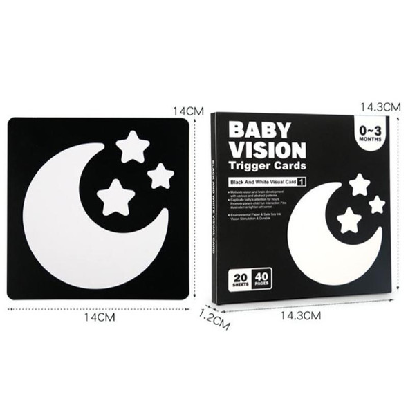 20pcs /Book Baby Early Learning Card Children Eye Care Visual Stimulation Card, Style: 2-order Black And Red