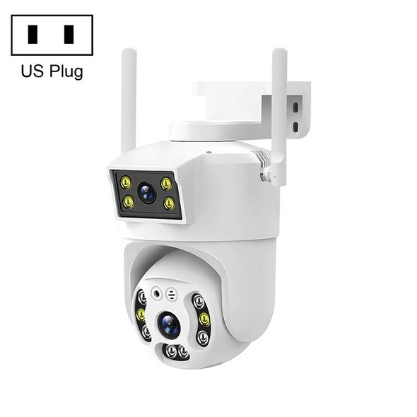 QX106 2MP Outdoor Waterproof WiFi Dual Lens Surveillance Camera(US Plug)