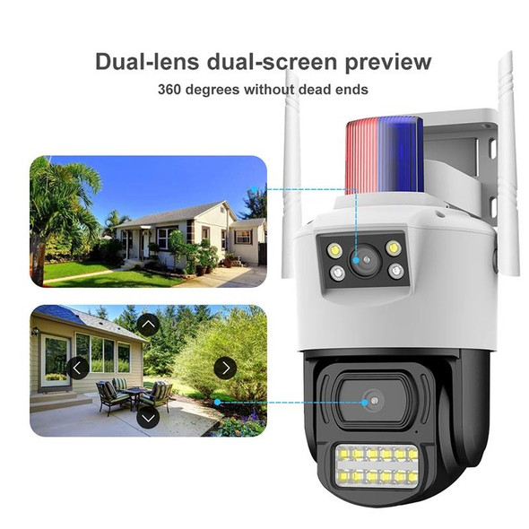 QX105 2MP Outdoor Waterproof WiFi Dual Lens Surveillance Camera(EU Plug)