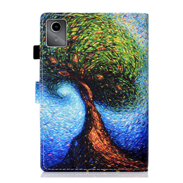 For Lenovo Tab M11/ Xiaoxin Pad 11 2024 Coloured Drawing Stitching Smart Leatherette Tablet Case(Abstract Tree)