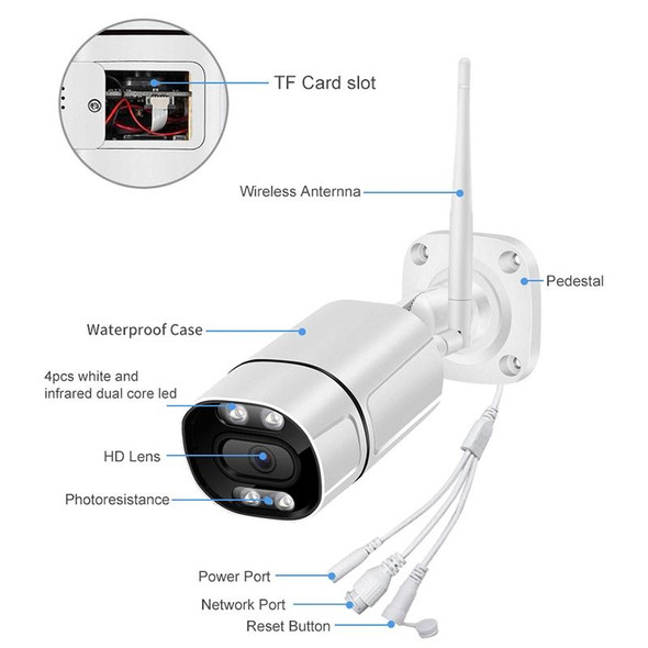 Q39 Motion Tracking Night Vision Smart Camera Supports Voice Intercom, Plug Type:EU Plug(White)