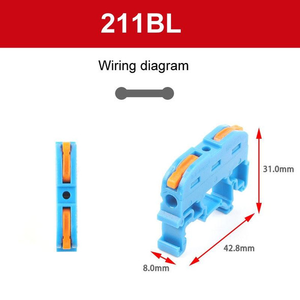 Guide Rail Type Replacement UK Quick Terminal Block One Input One Output(Blue)