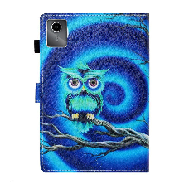 For Lenovo Tab M11/ Xiaoxin Pad 11 2024 Coloured Drawing Stitching Smart Leatherette Tablet Case(Moon Owl)