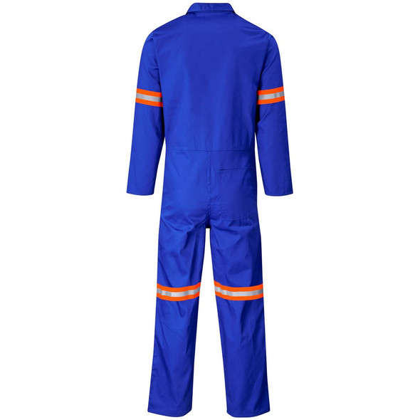 Safety Polycotton Boiler Suit - Reflective Arms & Legs - Orange Tape