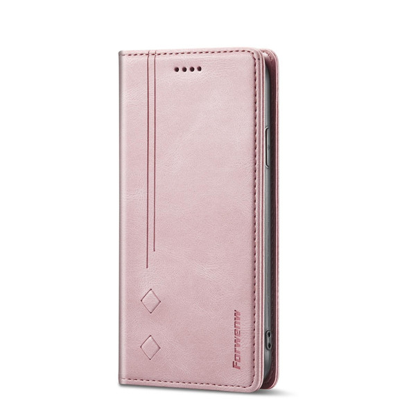 Forwenw F2 Series Magnetic Horizontal Flip Leather Case with Holder & Card Slots & Wallet - iPhone 11(Rose Gold)
