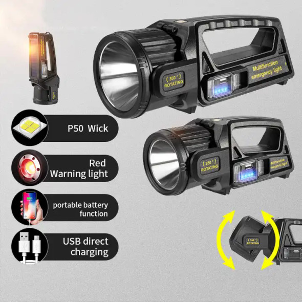 Multifunction Rotating  Solar Head  Light