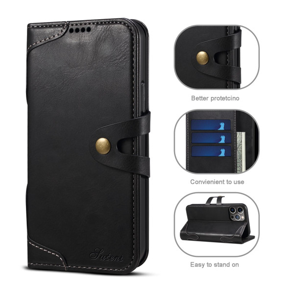 Calf Texture Buckle Horizontal Flip Leatherette Case with Holder & Card Slots & Wallet - iPhone 13 Pro Max(Black)