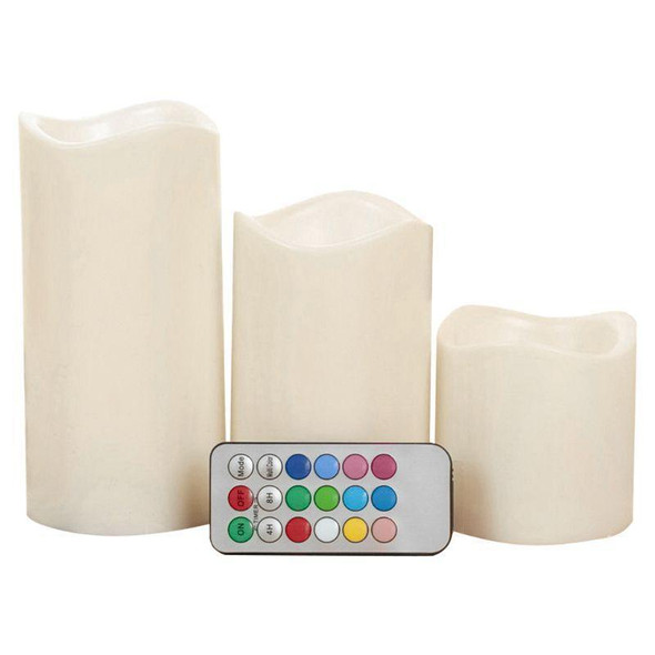 Flameless LED Pillar Candle -3 Piece