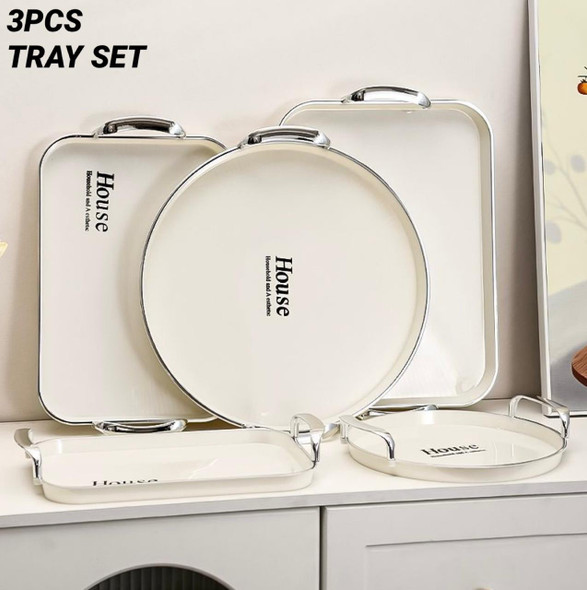 3 Piece Modern Multipurpose Tray Set - Durable & Stylish