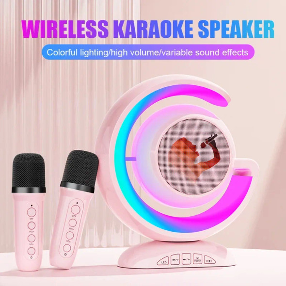 LED Wireless Karaoke Speaker With Microphones