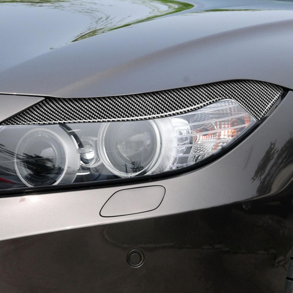 2 PCS / Set Carbon Fiber Car Lamp Eyebrow Decorative Sticker for BMW Z4 / E89 2009-2015, Drop Glue Version