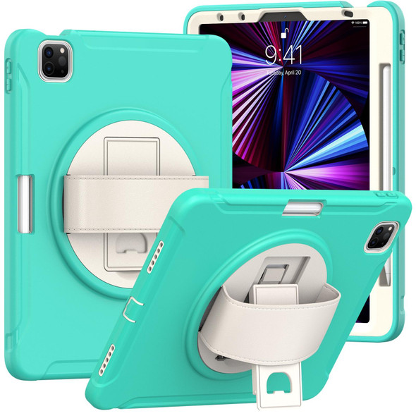 360 Rotation PC + TPU ablet Case with Holder & Strap - iPad Air 2020 / 2022 10.9 / Pro 11 2021 / 2020 / 2018(Mint Green)