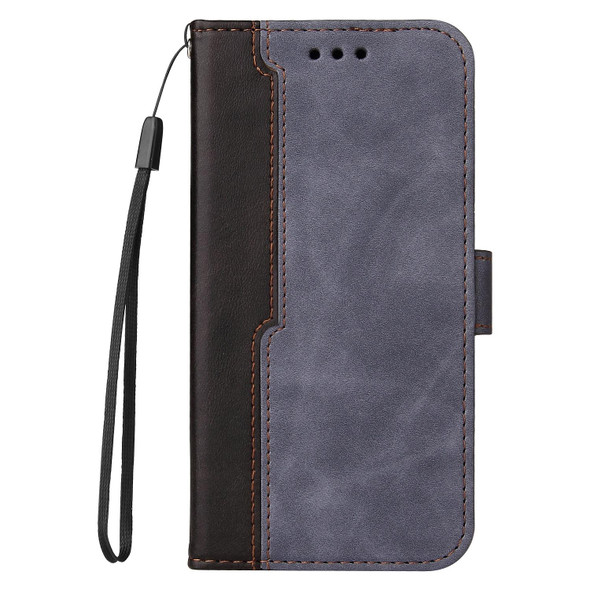 Business Stitching-Color Horizontal Flip PU Leatherette Case with Holder & Card Slots & Photo Frame - iPhone 13 Pro (Grey)