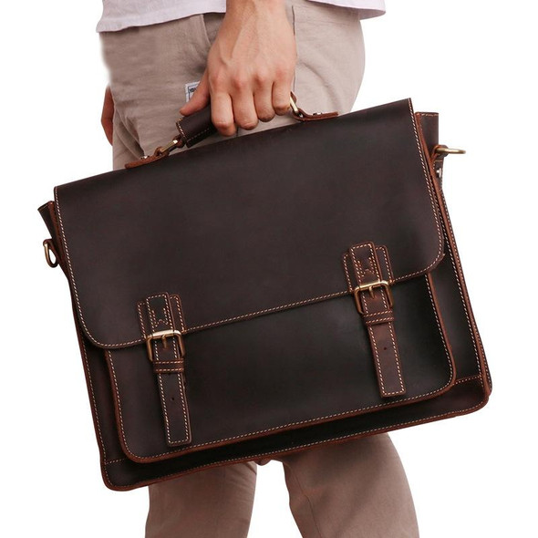 B515 Men 15.6 Inch Business Briefcase Multi-Function Laptop Bag(Dark Coffee)