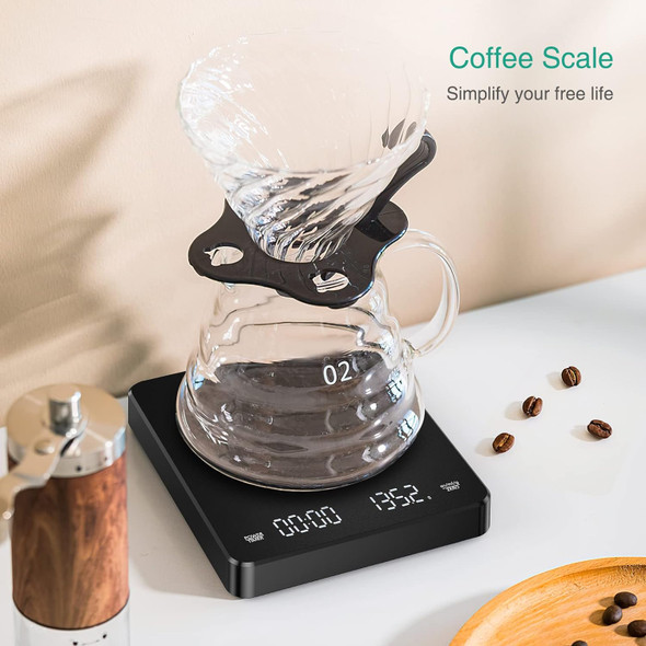 USB Rechargeable Digital Coffee Scale With Timer