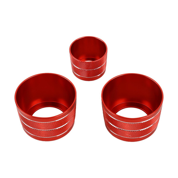 3 PCS / Set Air Conditioning Knob Metal Decorative Ring for BMW X3 / X4 / 5 Series / 7 Series / 6 Series GT (Red)