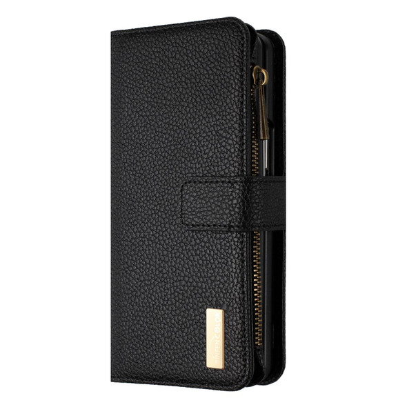 For Samsung Galaxy Z Fold5 Litchi Texture Zipper Wallet Leatherette Phone Case(Black) - Open Box (Grade A)