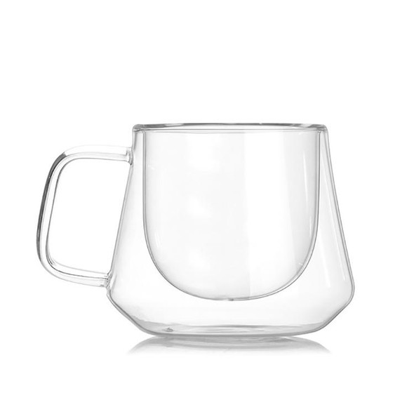 Double Wall Mug Office Mugs Heat Insulation Double Coffee Mug Coffee Glass Cup, Style:No label - Open Box (Grade B)