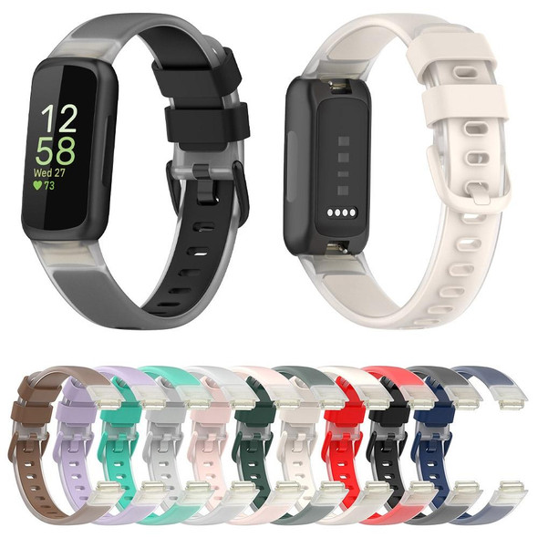 For Fitbit Inspire 3 Two Color Transparent Silicone Watch Band(Green) - Open Box (Grade A)