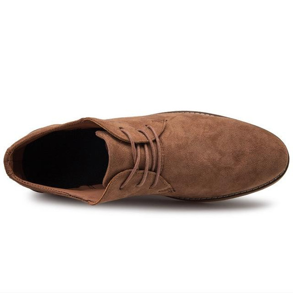 British Style Casual Shoes Suede Oxford Leatherette Men Shoes, Size:40(Brown) - Open Box (Grade A)