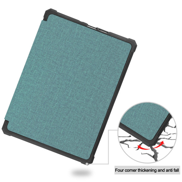 Amazon Kindle Paperwhite 2021 Solid Color Voltage Denim Texture TPU Horizontal Flip Tablet Leatherette Case with Sleep / Wake-up Function(Mint Green) - Open Box (Grade A)