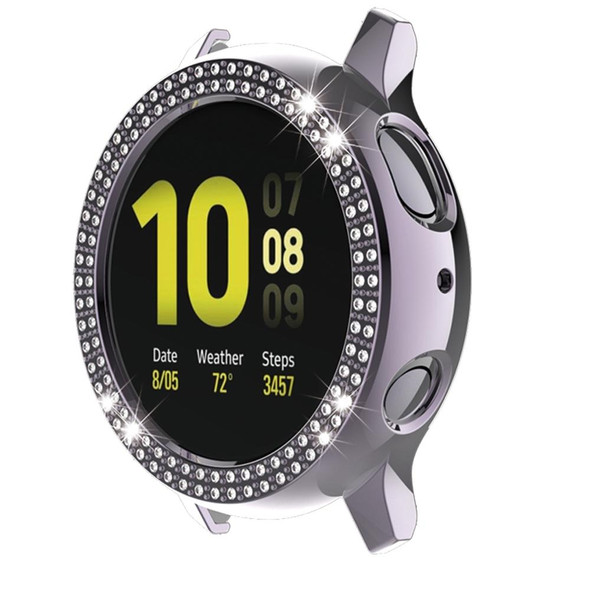 Samsung Galaxy Watch Active2 40mm PC Double Row Diamond Watch Case(Gray)