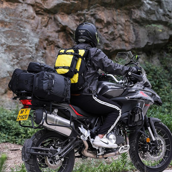 Rhinowalk Multi-Function Motorcycle Rear Seat Bag Combination Rear Shelf Pannier, Colour: Black 10L - Open Box (Grade A)