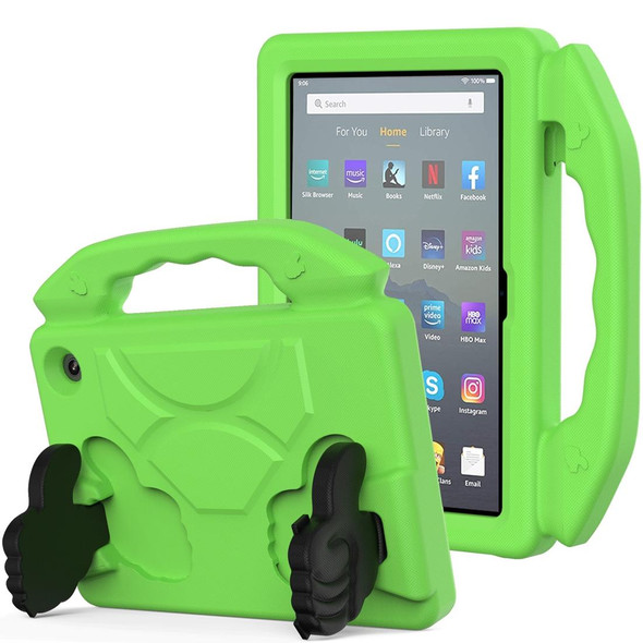 For Amazon Kindle Fire 7 2022 Children EVA Shockproof Tablet Case with Thumb Bracket(Green) - Open Box (Grade A)