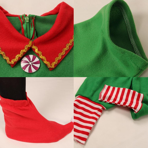 Christmas Green Elf Cosplay Costume Chris Santa Claus Costume Set, Size: 80cm(Female) - Open Box (Grade B)