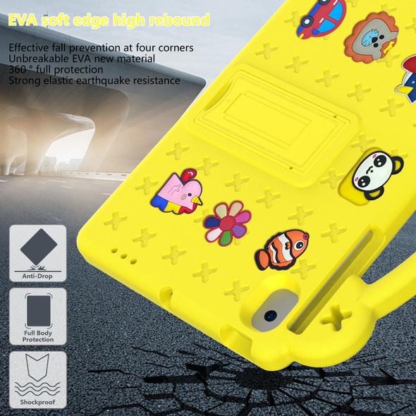 Samsung Galaxy Tab A8 10.5 2021 / Lenovo Tab M10 Plus 3rd Gen TB125FU 2022 / Huawei MatePad Pro (2021/2019) / Nokia T20 10.36 2021 Handle Kickstand Children EVA Shockproof Tablet Case(Yellow) - Open Box (Grade A)