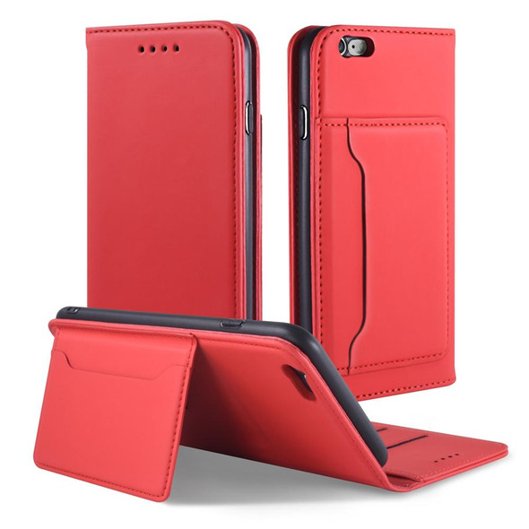 iPhone 6 Plus / 6s Plus Strong Magnetism Shockproof Horizontal Flip Liquid Feel Leather Case with Holder & Card Slots & Wallet(Red) - Open Box (Grade A)