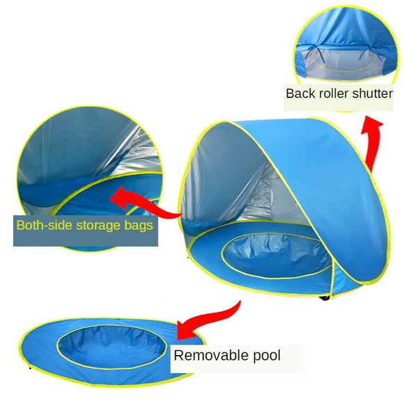 Baby Beach Tent With Pool Portable Foldable Sunshelter, Color: Shark Gray - Open Box (Grade A)