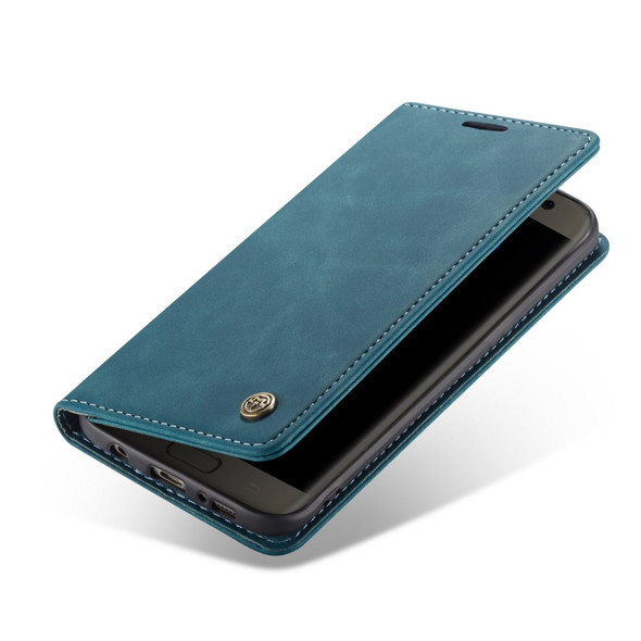 CASEME 013 Series Auto-absorbed Leather Wallet Stand Casing for Samsung Galaxy S7 edge G935 - Blue(Color=Blue) - Open Box (GRADE A)