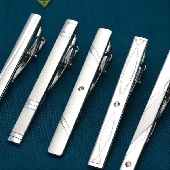 Z01-Z06 Tie Clips for Men Regular Tie Necktie Wedding Business Metal Tie Pin Clip (Silver) - Z01(Color=Z01) - Open Box (GRADE A)