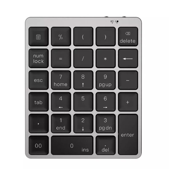 N960 28 Keys Rechargeable Bluetooth Numeric Keypad Aluminum Alloy Wireless Number Pad Portable Keyboard for PC Laptop - Open Box (GRADE A)