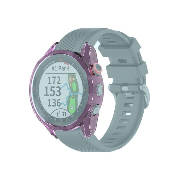 Garmin Approach S62 Transparent TPU Silicone Watch Case(Transparent Purple)