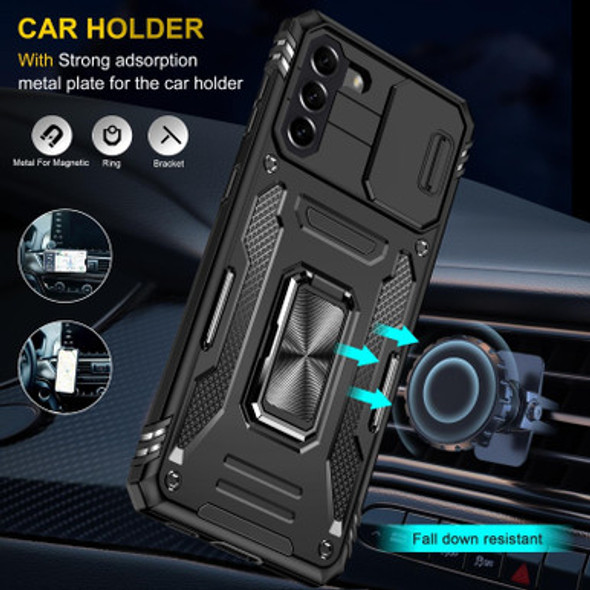 For Samsung Galaxy S23+ 5G Armor PC + TPU Camera Shield Phone Case(Black) - Open Box (Grade A)