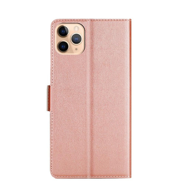 Ultra-thin Voltage Side Buckle PU + TPU Horizontal Flip Leather Case with Holder & Card Slot - iPhone 11 Pro Max(Rose Gold)
