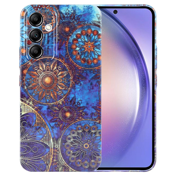 For Samsung Galaxy A54 5G Painted Pattern Precise Hole PC Phone Case(Abstract Flower)